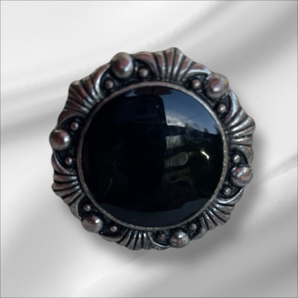 Gothic Boho Retro Black Statement Ring - image 6